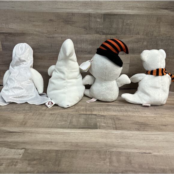 Lot of 4 Beanie Baby Babies Halloween Ghosts Quivers Nightcap Ghoul Sheets - Picture 5 of 7